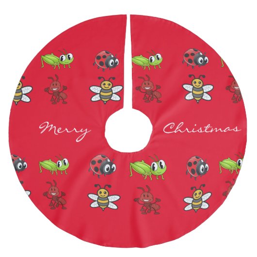 Kawaii Insects Thunder_Cove Polyester Weihnachtsbaumdecke (Vorderseite)