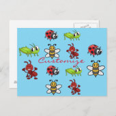 Kawaii Insects Thunder_Cove Postkarte (Vorne/Hinten)