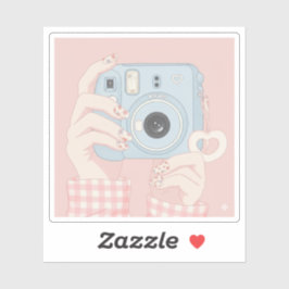 Kawaii Instant Camera & Floral Nails Aufkleber