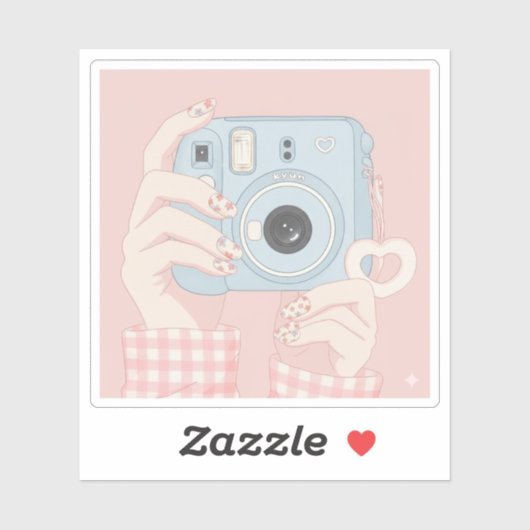Kawaii Instant Camera & Floral Nails Aufkleber (Blatt)