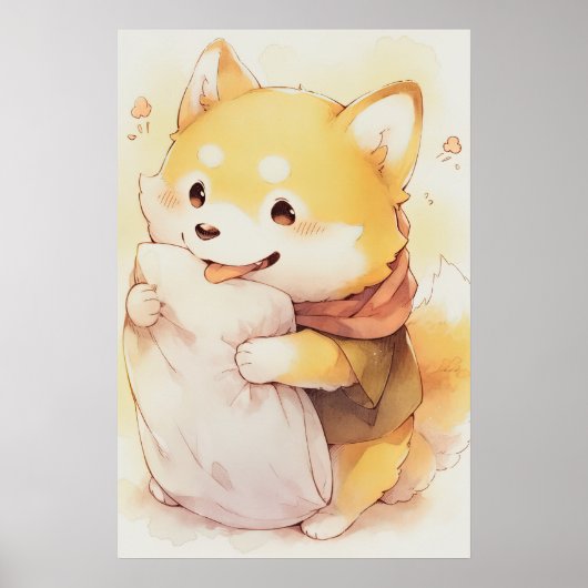 Kawaii Inu Hold Pillow Poster (Vorne)