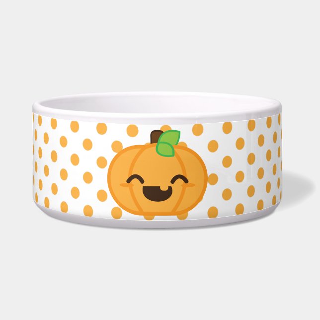 Kawaii Jack O Lanern Pumpkin Dog Bowl Napf (Vorderseite)