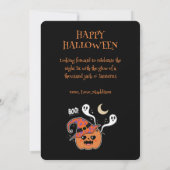 Kawaii Jack O' Lantern Creepy Niedlich Einladung (Rückseite)