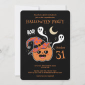 Kawaii Jack O' Lantern Creepy Niedlich Einladung (Vorderseite)