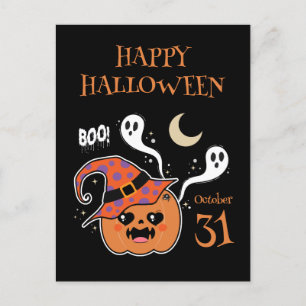 Kawaii Jack O' Lantern Creepy Niedlich Postkarte