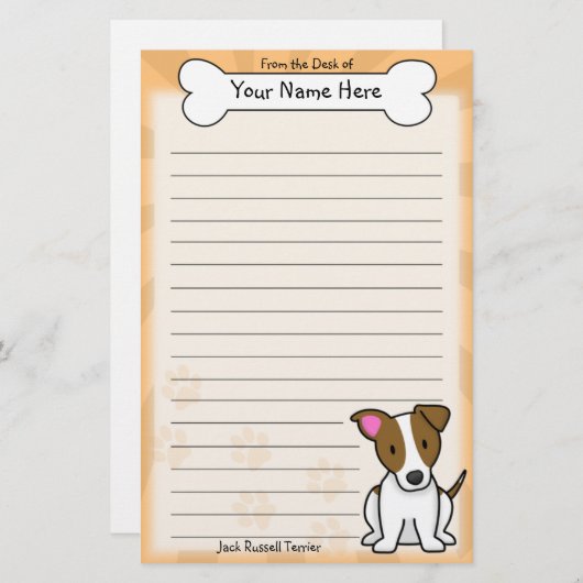 Kawaii Jack-Russell-Terrier-Briefpapier Briefpapier (Vorne/Hinten)
