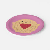 Kawaii Jammie Dodger Biscuit Pappteller (Schrägansicht)
