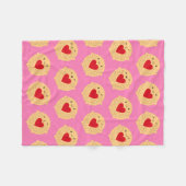 Kawaii Jammie Dodger Biscuits Fleecedecke (Vorderseite (Horizontal))