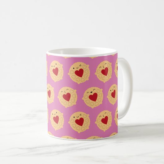 Kawaii Jammie Dodger Biscuits Kaffeetasse (VorderseiteRechts)