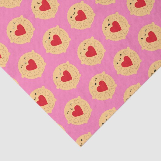Kawaii Jammie Dodger Biscuits Seidenpapier (Ausschnitt)