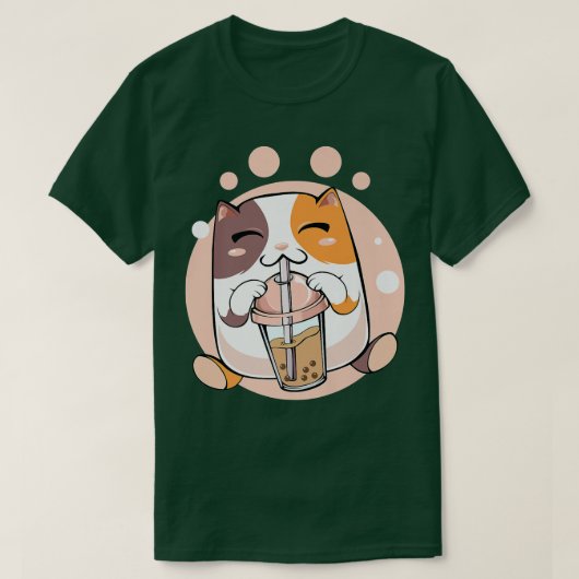 Kawaii Japanese Anime Cat Bubble Tee Kitty Lover S (Design vorne)