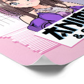 Kawaii Japanese Anime & Gaming -Vaporwave Anime Poster (Ecke)