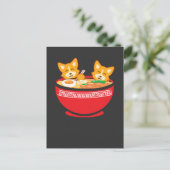 Kawaii Japanisch Anime Corgi Dog Funny Ramen Gift Postkarte (Stehend Vorderseite)