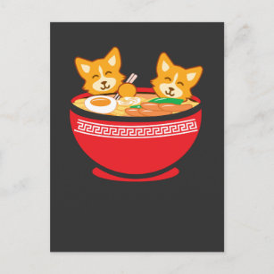 Kawaii Japanisch Anime Corgi Dog Funny Ramen Gift Postkarte