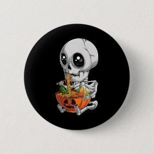 Kawaii Japanisch Anime Skeleton Halloween Ramen Fo Button