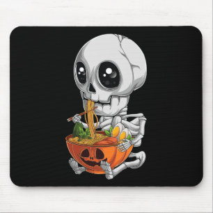 Kawaii Japanisch Anime Skeleton Halloween Ramen Fo Mousepad