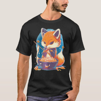 Kawaii Japanisch Red Fox Ramen Noodles Anime T-Shirt