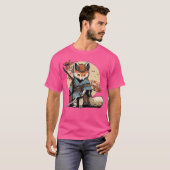 Kawaii Japanisch Samurai Fox Anime T-Shirt (Vorne ganz)