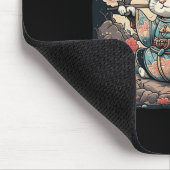 Kawaii Japanisch Style Samurai Cat Kitten Anime Mousepad (Ecke)