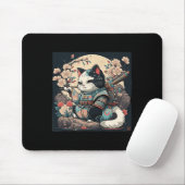 Kawaii Japanisch Style Samurai Cat Kitten Anime Mousepad (Mit Mouse)