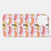 Kawaii Japanisch Sushi Food Doodle Muster Pink Case-Mate iPhone Hülle (Rückseite (Horizontal))