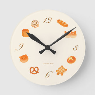 Kawaii japanische ästhetische gemütliche Bäckerei Runde Wanduhr