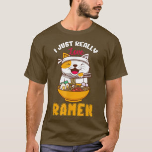 Kawaii Japanische Nudeln Kat Kitty I Liebe Ramen T-Shirt