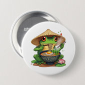 Kawaii Japanischer Ästhetischer Frosch Noodles Button (Vorne & Hinten)