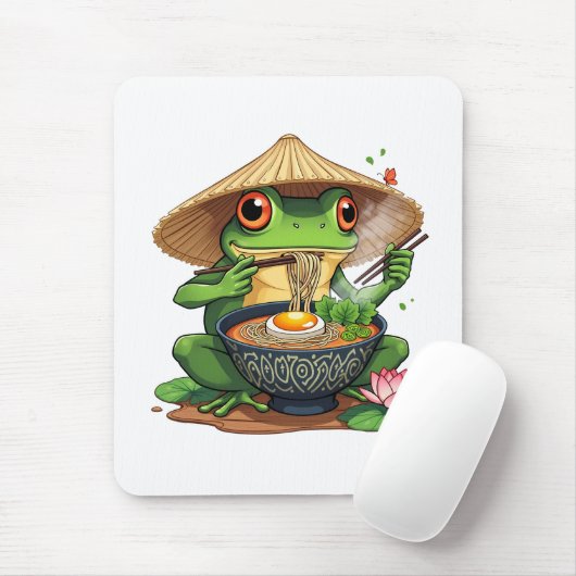 Kawaii Japanischer Ästhetischer Frosch Noodles Mousepad (Mit Mouse)