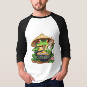 Kawaii Japanischer Ästhetischer Frosch Noodles T-Shirt
