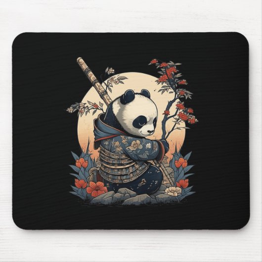 Kawaii Japanischer Stil Samurai Anime Panda Mousepad (Vorne)