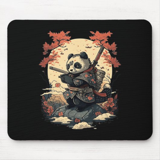 Kawaii Japanischer Stil Samurai Anime Panda Mousepad (Vorne)