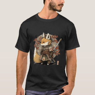 Kawaii Japanischer Stil Samurai Fox Anime T-Shirt