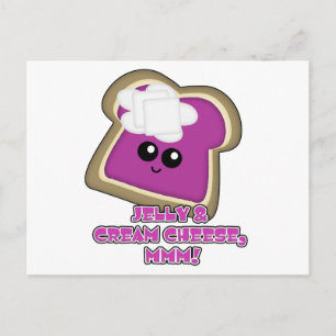 Kawaii Jelly and Cream Cheese Toast Postkarte