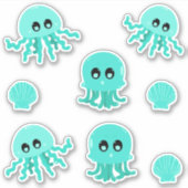 Kawaii Jellyfish Süße Tier Sticker Set (Vorderseite)