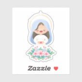 Kawaii Jungfrau Mary Sacred Heart Sticker (Blatt)