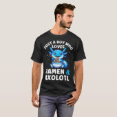 Kawaii Just A Boy Who Loves Axolotl Ramen Cutecore T-Shirt (Vorne ganz)