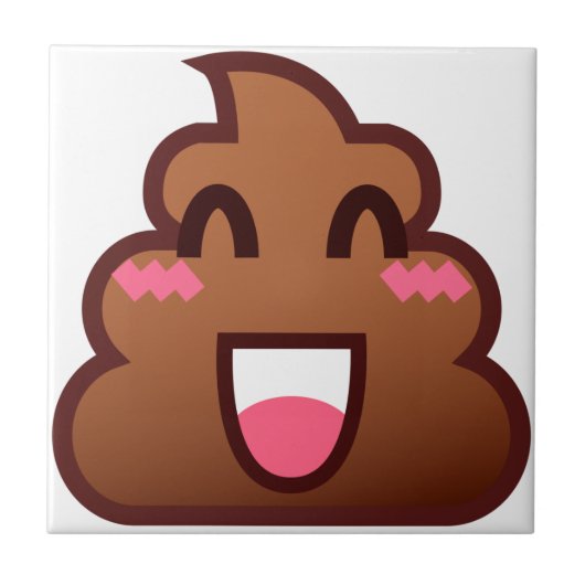Kawaii kacke Emojis Fliese (Vorderseite)