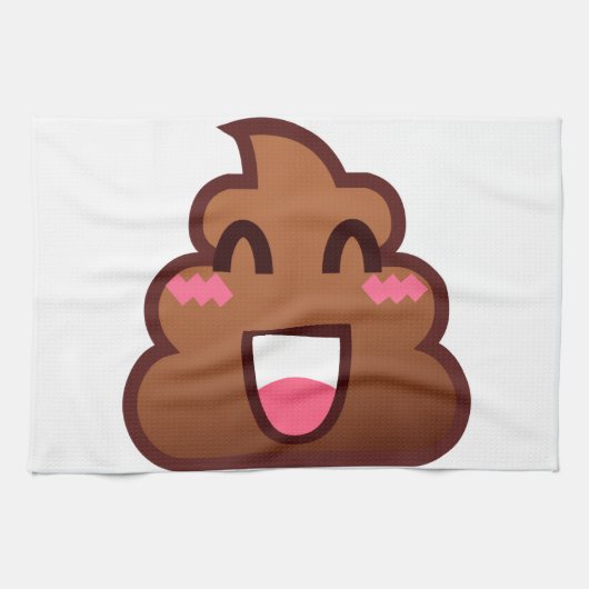 Kawaii kacke Emojis Geschirrtuch (Horizontal)