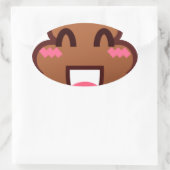 Kawaii kacke Emojis Ovaler Aufkleber (Tasche)