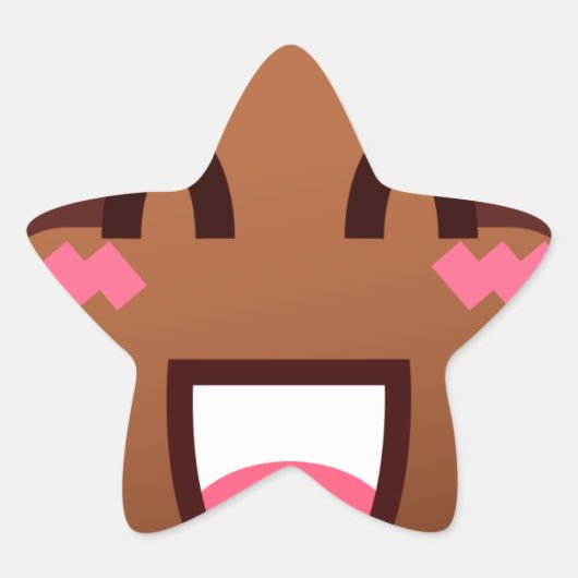 Kawaii kacke Emojis Stern-Aufkleber (Vorderseite)