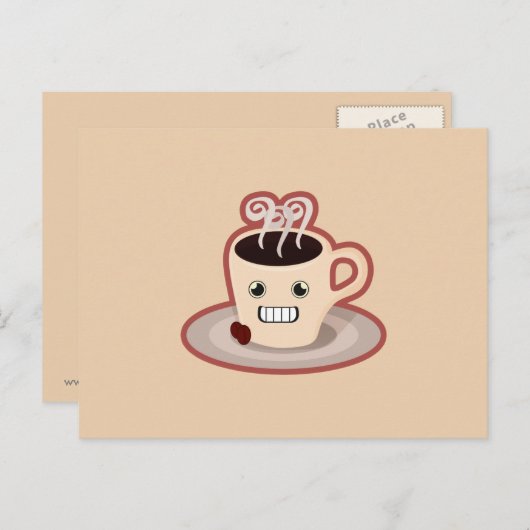 Kawaii-Kaffee Postkarte (Vorne/Hinten)