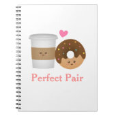 Kawaii Kaffee und Krapfen in der Liebe, perfektes Notizblock (Vorderseite)