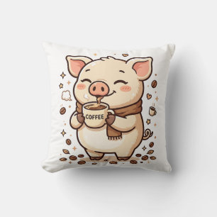 Kawaii-Kaffeeschwein-Wurfkissen-Dekor Kissen
