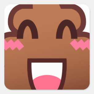 kawaii Kaka-Emojis Quadratischer Aufkleber