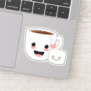 Kawaii Kakao und Eibisch Aufkleber