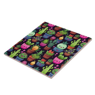 Kawaii-Kaktus-Kachel Fliese