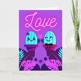 kawaii Kaktus Liebe zum Valentinstag Karte