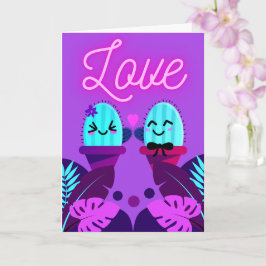 kawaii Kaktus Liebe zum Valentinstag Karte
