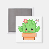 Kawaii Kaktus Magnet (Vorderseite/Rückseite)